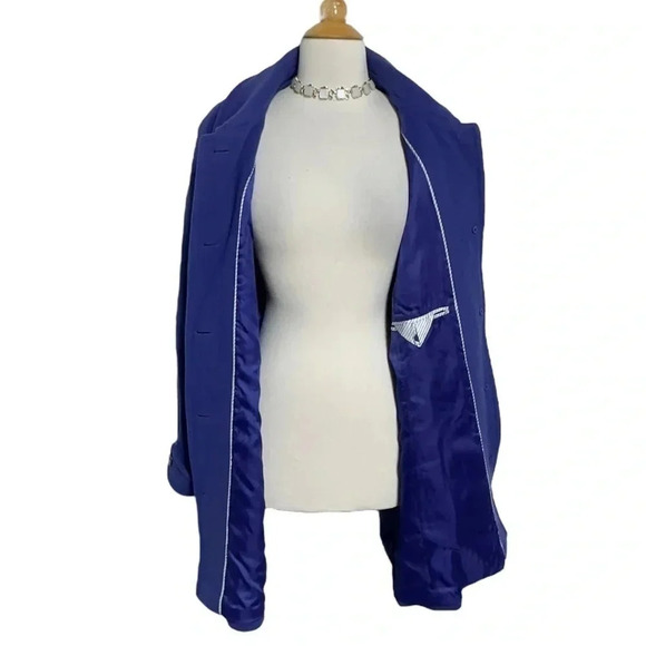 Lands’ End 20W periwinkle wool + cashmere blend pea swing coat with pockets - Picture 5 of 9